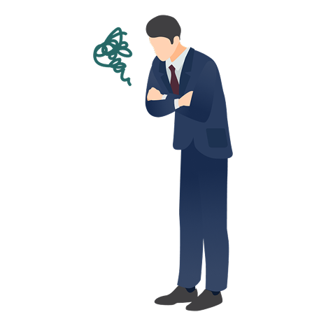 困っているビジネスパーソンのイラスト
